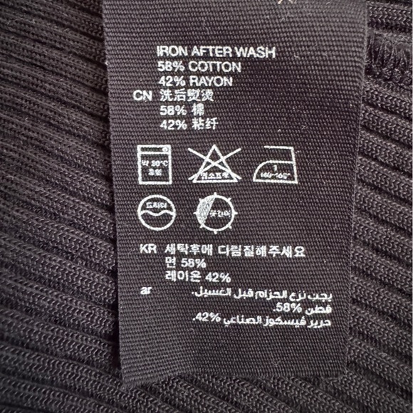 & Other Stories black Long Sleeve Rib Maxi Sweater Dress with side slit size 6 - Picture 8 of 11